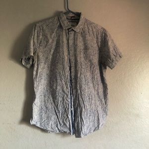 Blue printed collared shirt